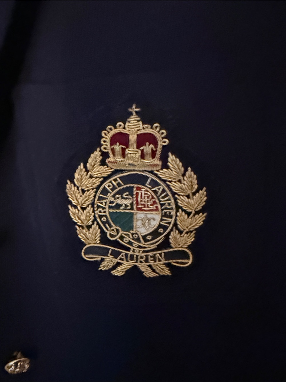 Lauren Ralph Lauren Navy Blazer with Gold Crest Buttons - Picture 6 of 6